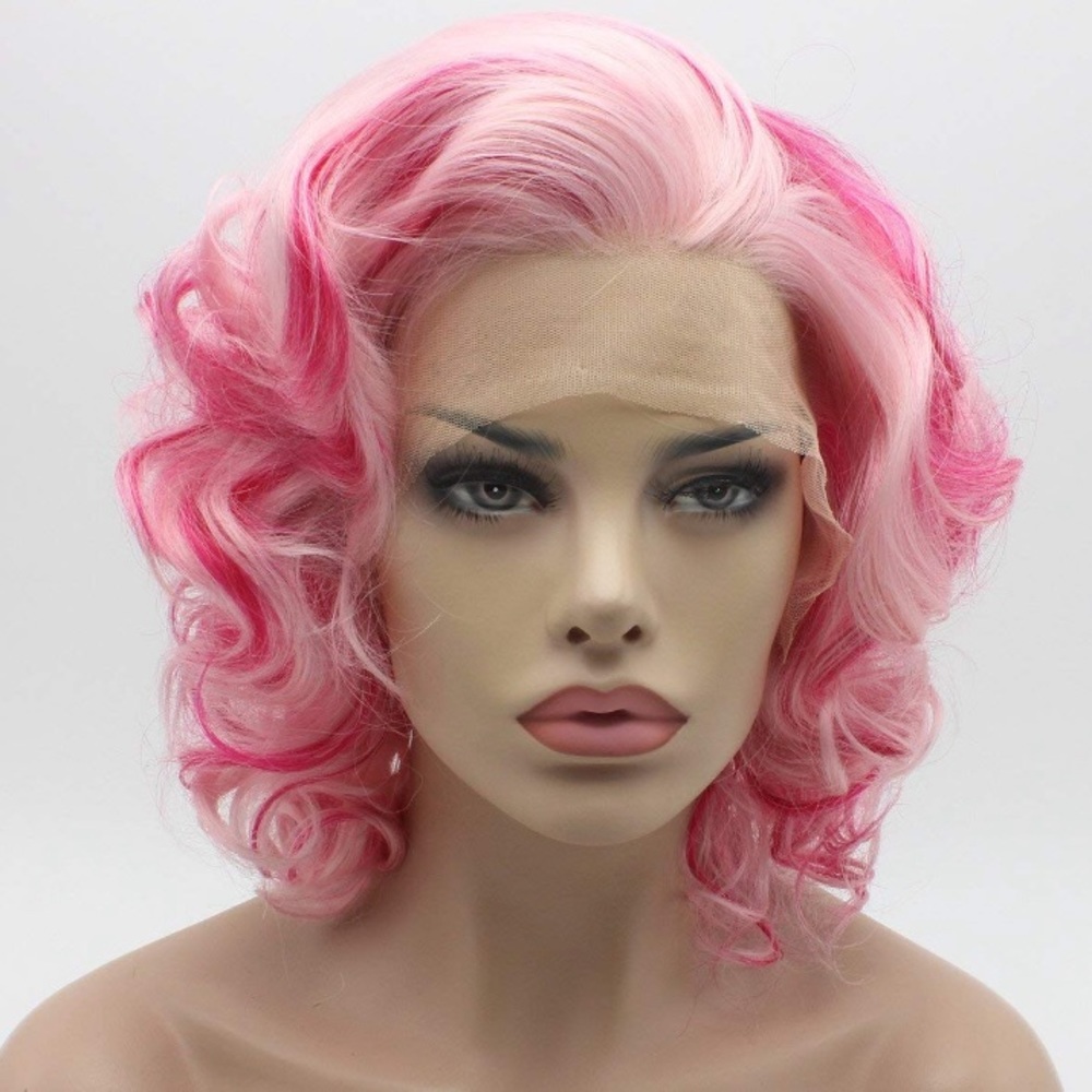 🌸EVINI  10” 2 TONE PINK OMBRÉ Lace Front Wig *NWT